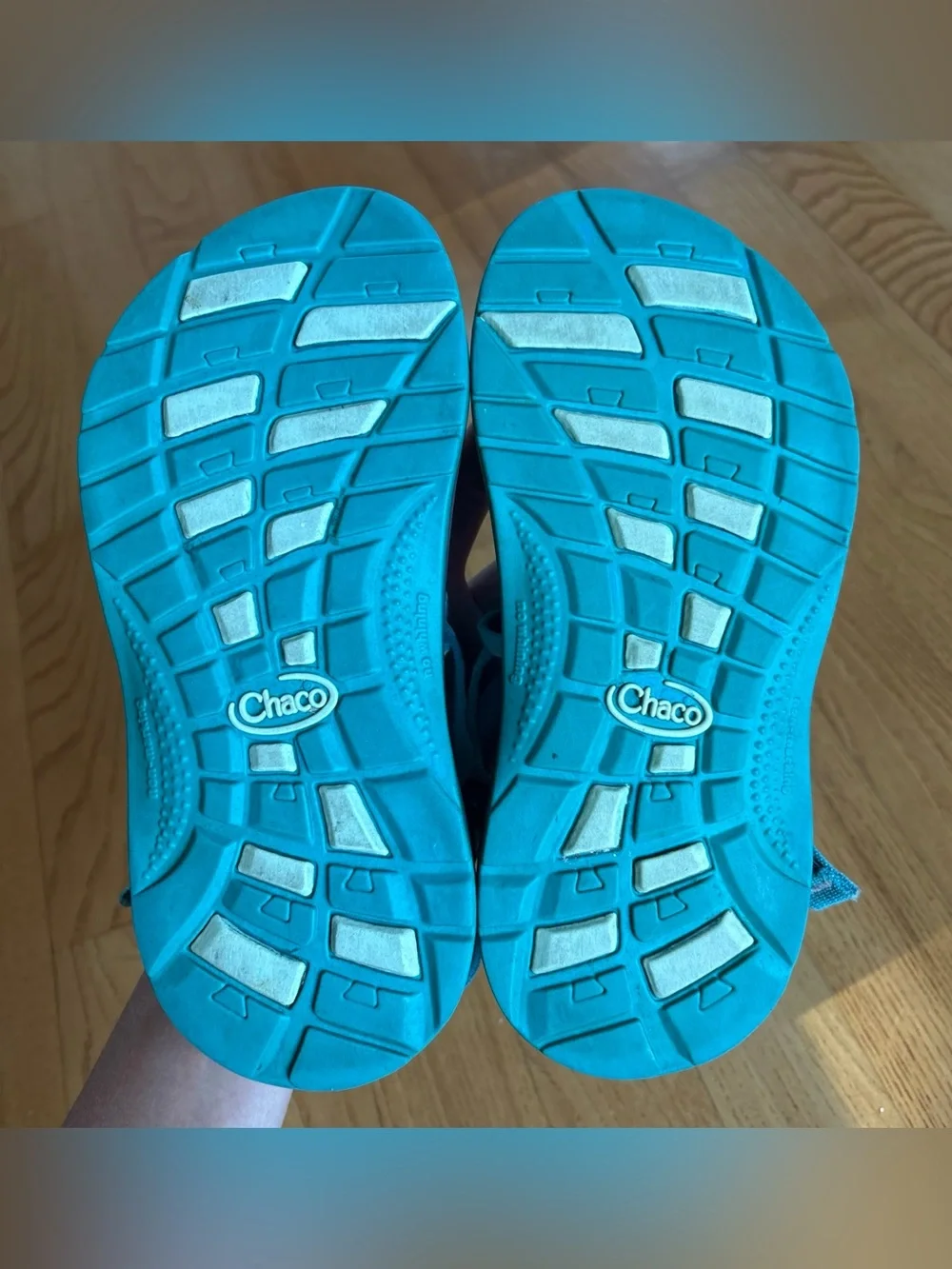 Chaco Kids ZX/1 Ecotread sandals Geometric Teal Green Youth Size 3
